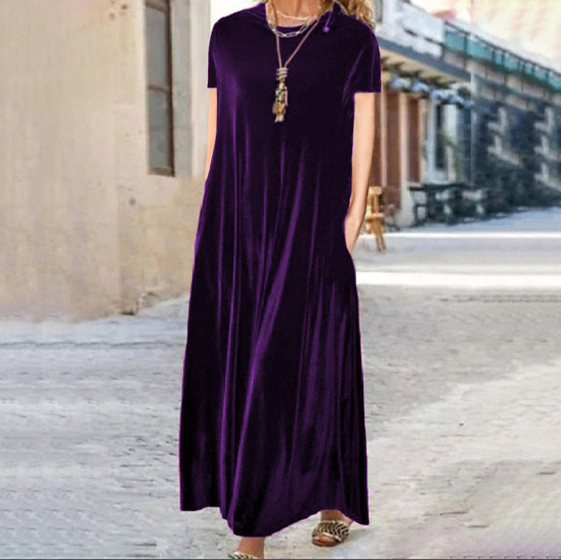 Women's maxi dress with elegant cut and pockets Lisslune