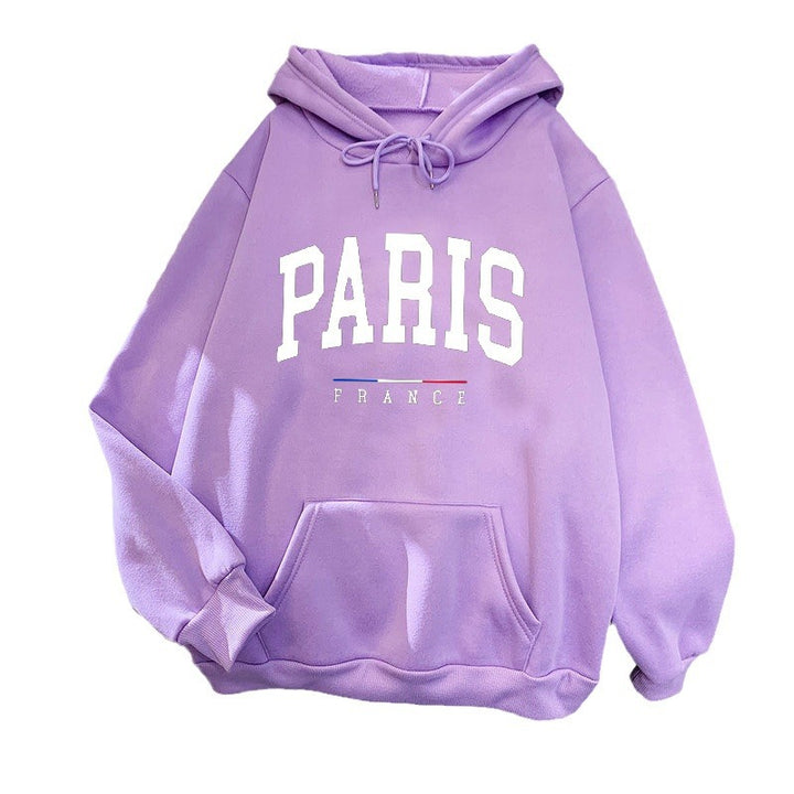 Women's hoodie with large Paris print Lisslune