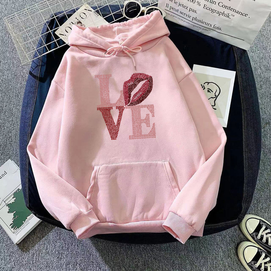 Women's hoodie with creative lip design Lisslune
