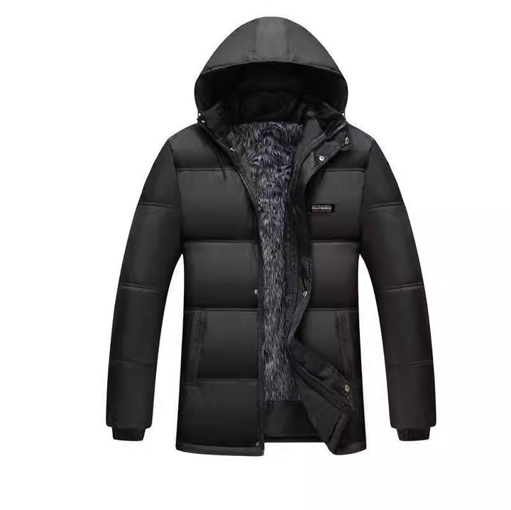 Men's stylish padded jacket with cozy inner lining and adjustable hood collar Lisslune