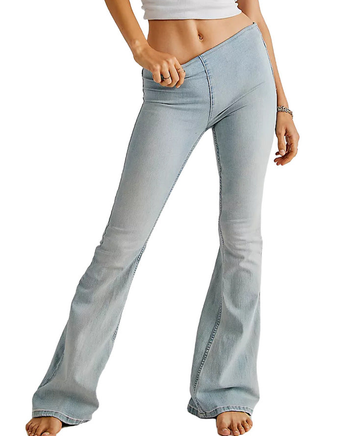Women's Flared Jeans in a casual fit with a high waistband and flattering silhouette Lisslune