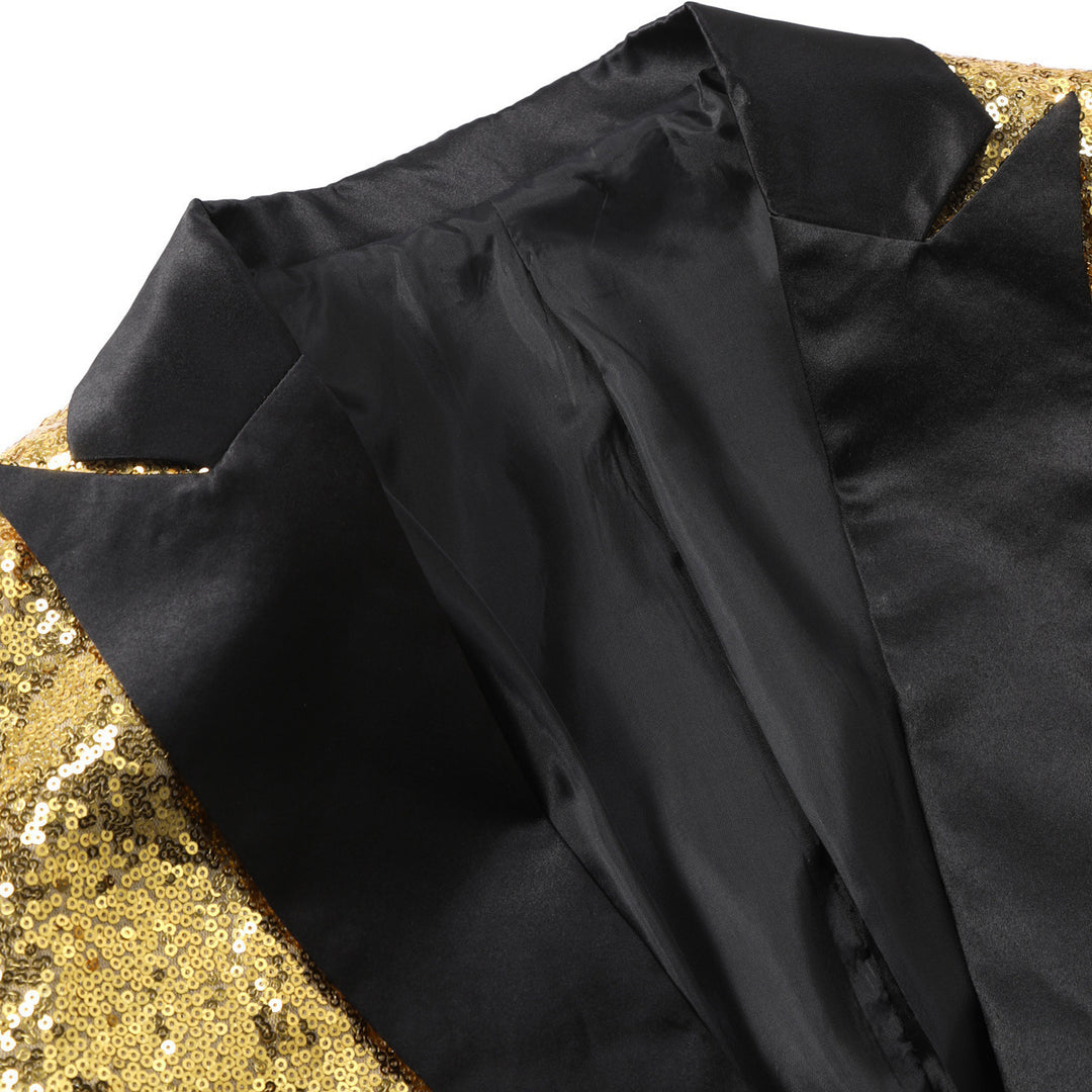 Men's elegant sequin blazer with classic lapels Lisslune