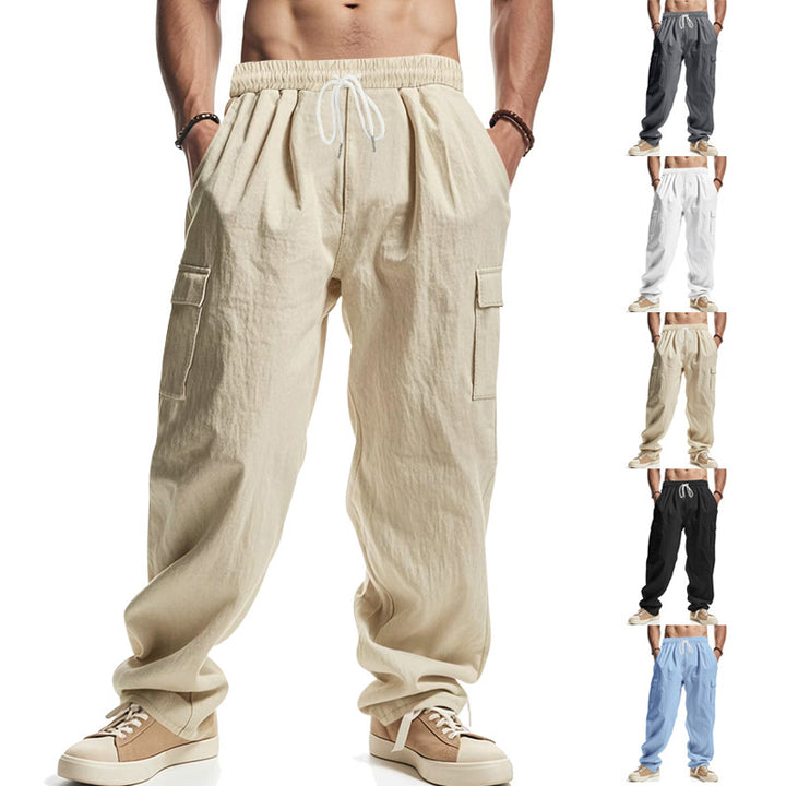 Men's cargo pants with elastic waistband and practical side pockets Lisslune 1759577777