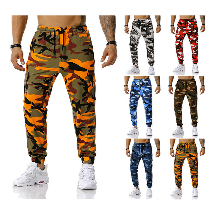 Men's Camouflage Cargo Pants with Elastic Waistband and Practical Side Pockets Lisslune