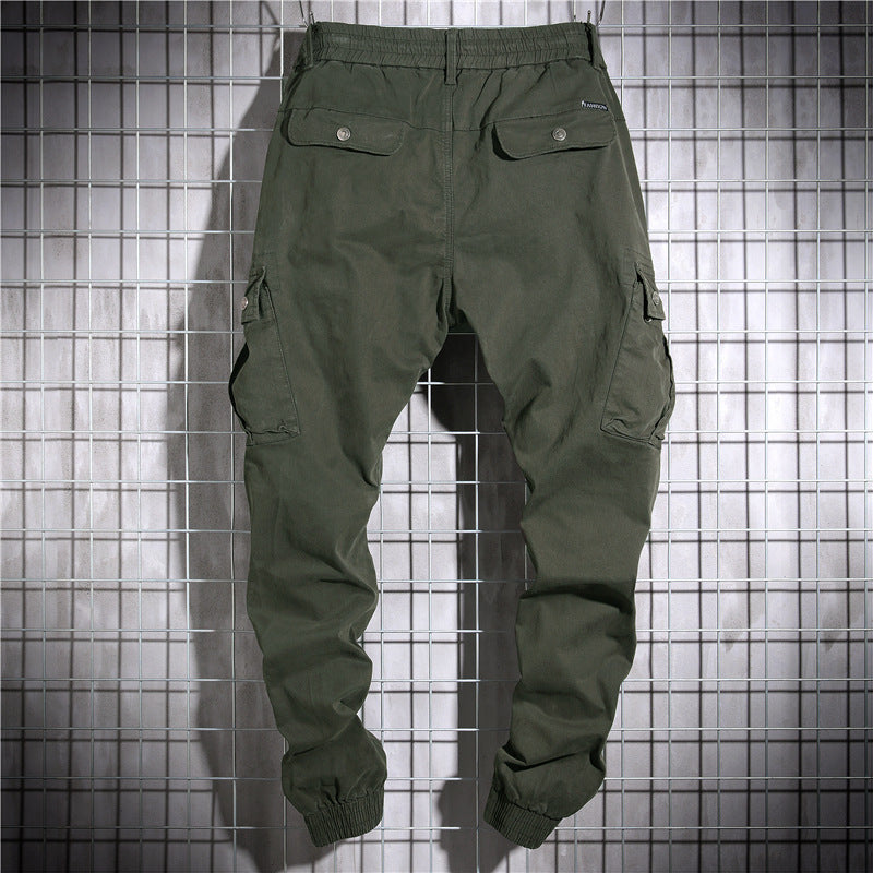 Men's Cargo Pants with Elastic Waistband and Practical Side Pockets Lisslune