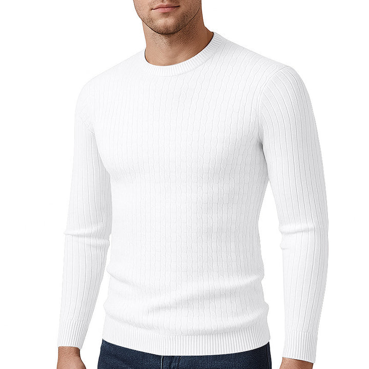 Men's fine knit pullover with textured cable pattern Lisslune