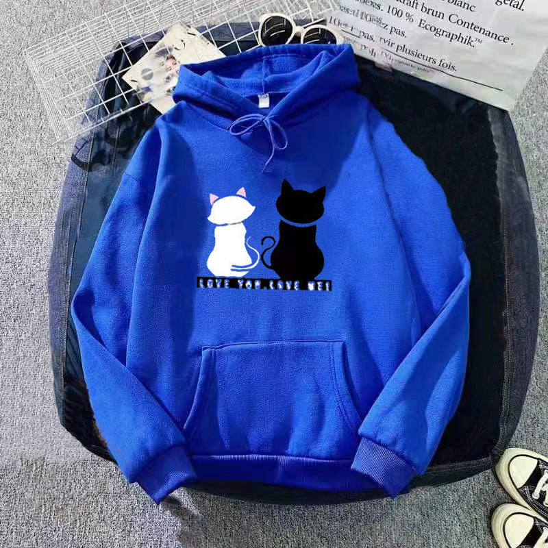 Women's hoodie with cute cat design and casual fit Lisslune
