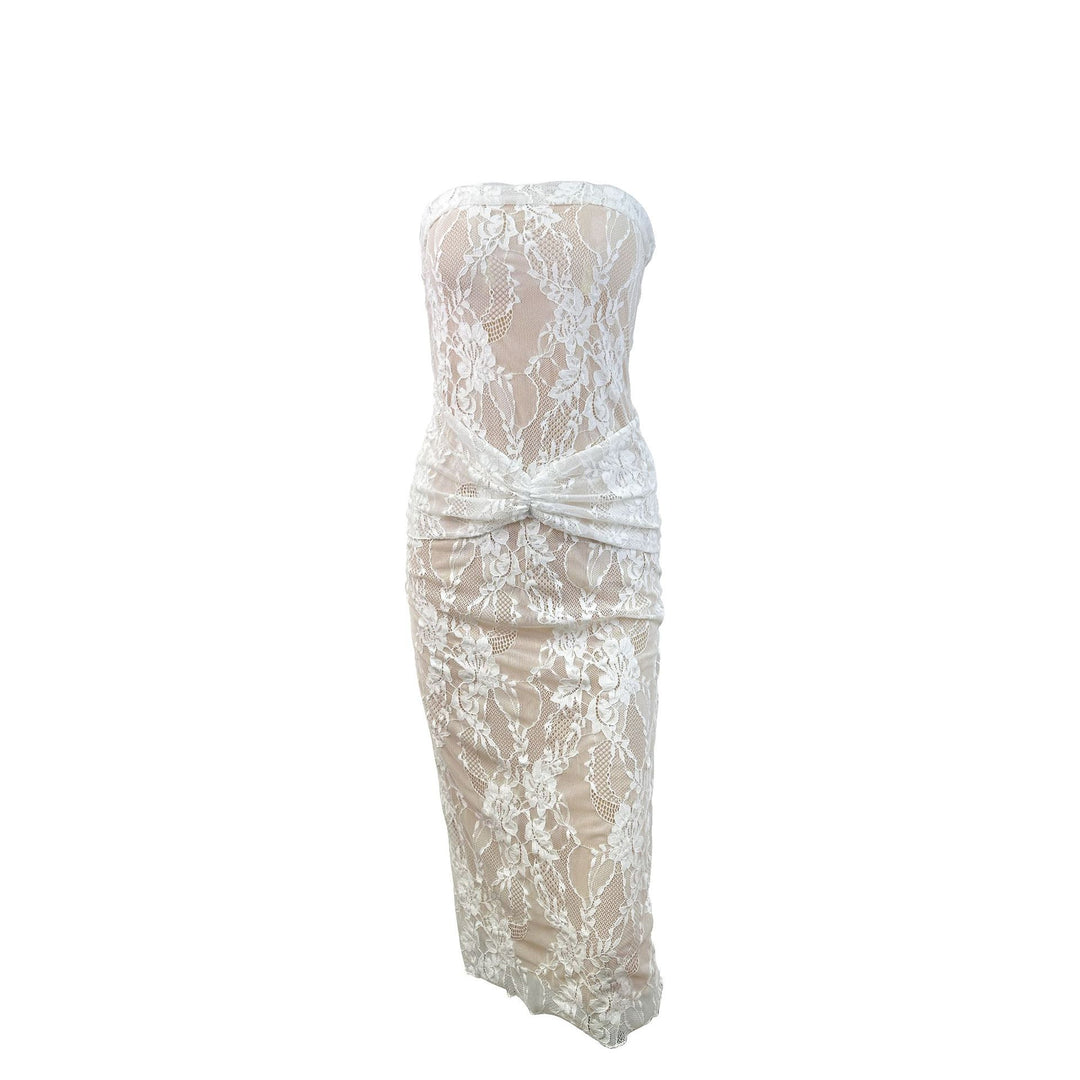 Damen Spitzenkleid mit figurformendem Design und elegantem Knotendetail Lisslune