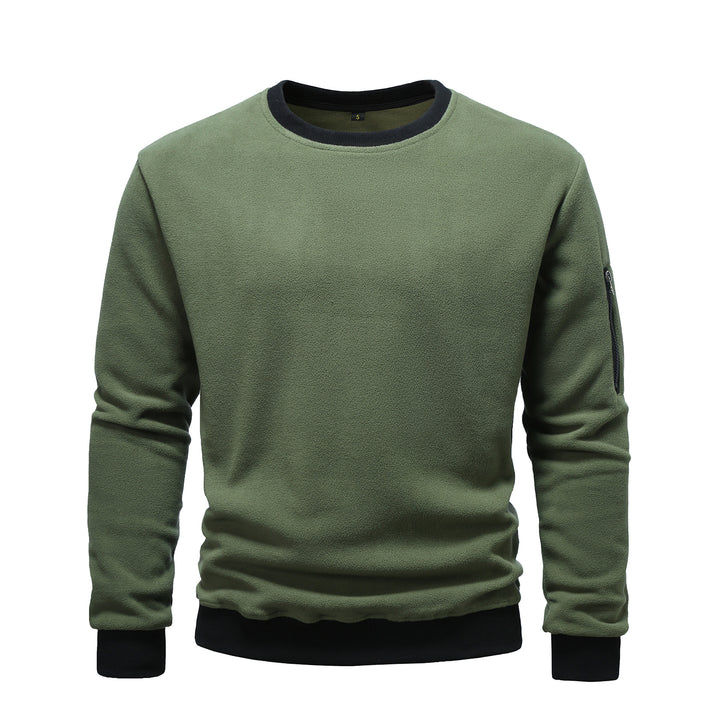 Men's cozy fleece pullover with zip pocket Lisslune