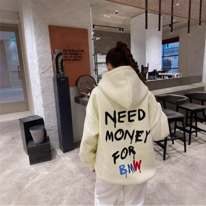 Women Oversized Hoodie with stylish lettering Lisslune