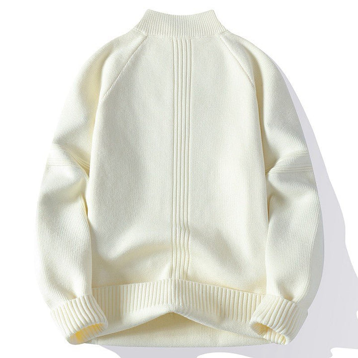 Men's knitted sweater with high collar and zipper Lisslune