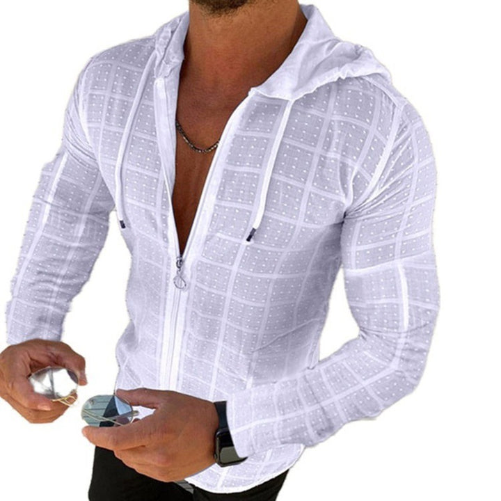 Men's hooded top with innovative zipper and stylish design Lisslune