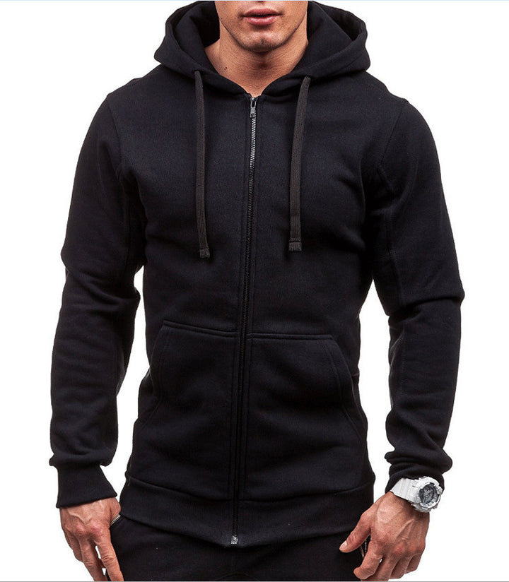 Men's Sporty Fleece Zip-Up Hoodie Lisslune