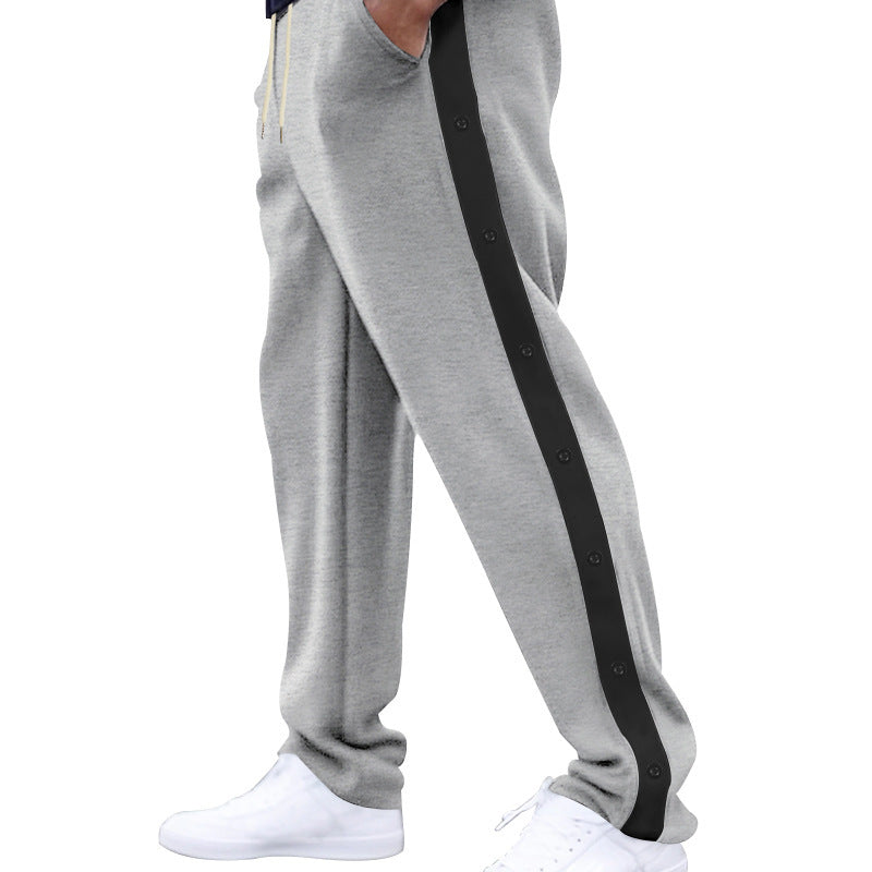 Men's sporty training pants with button design and elastic waistband Lisslune