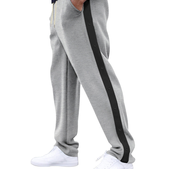 Men's sporty training pants with button design and elastic waistband Lisslune