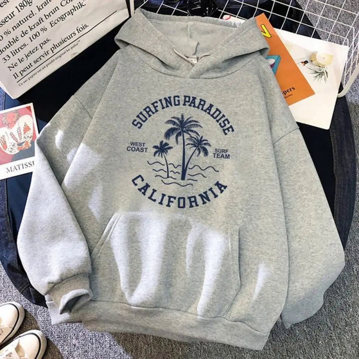Women's hoodie with casual surf design and high-quality cotton blend Lisslune
