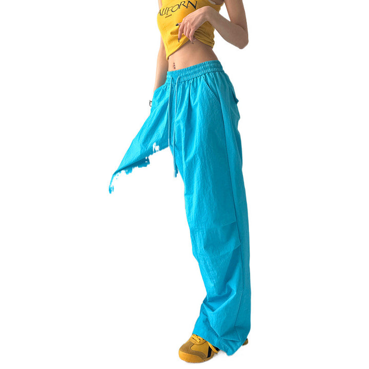 Women's Loose Sports Pants with Elastic Waistband and Drawstring Lisslune