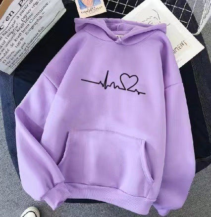 women's hoodie with heartbeat design Lisslune