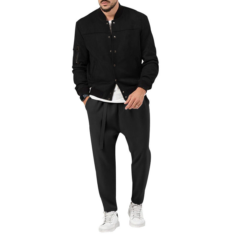 Men's bomber jacket made of luxurious suede with practical zip pockets and elegant accents Lisslune