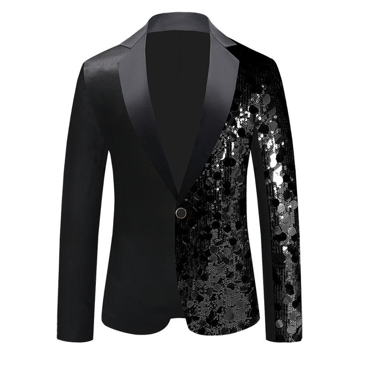 Men's Glittering Tuxedo Blazer with Asymmetric Design Lisslune
