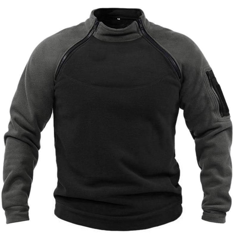 Men's functional fleece pullover with high collar Lisslune