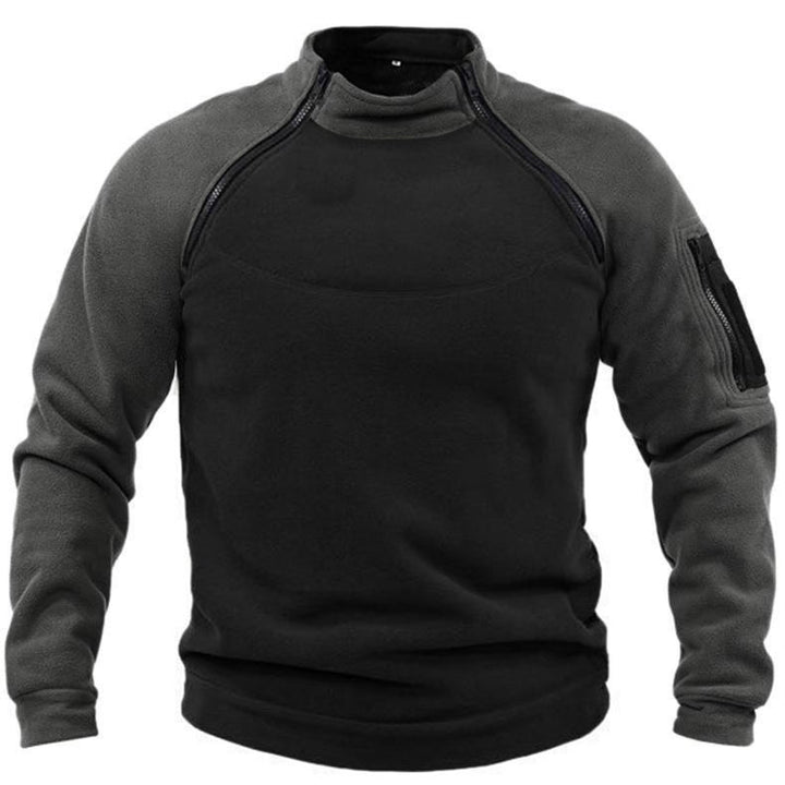 Men's functional fleece pullover with high collar Lisslune