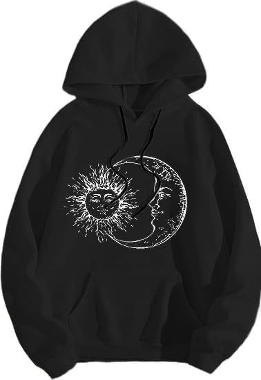 Women's hoodie with artistic sun-moon motif Lisslune