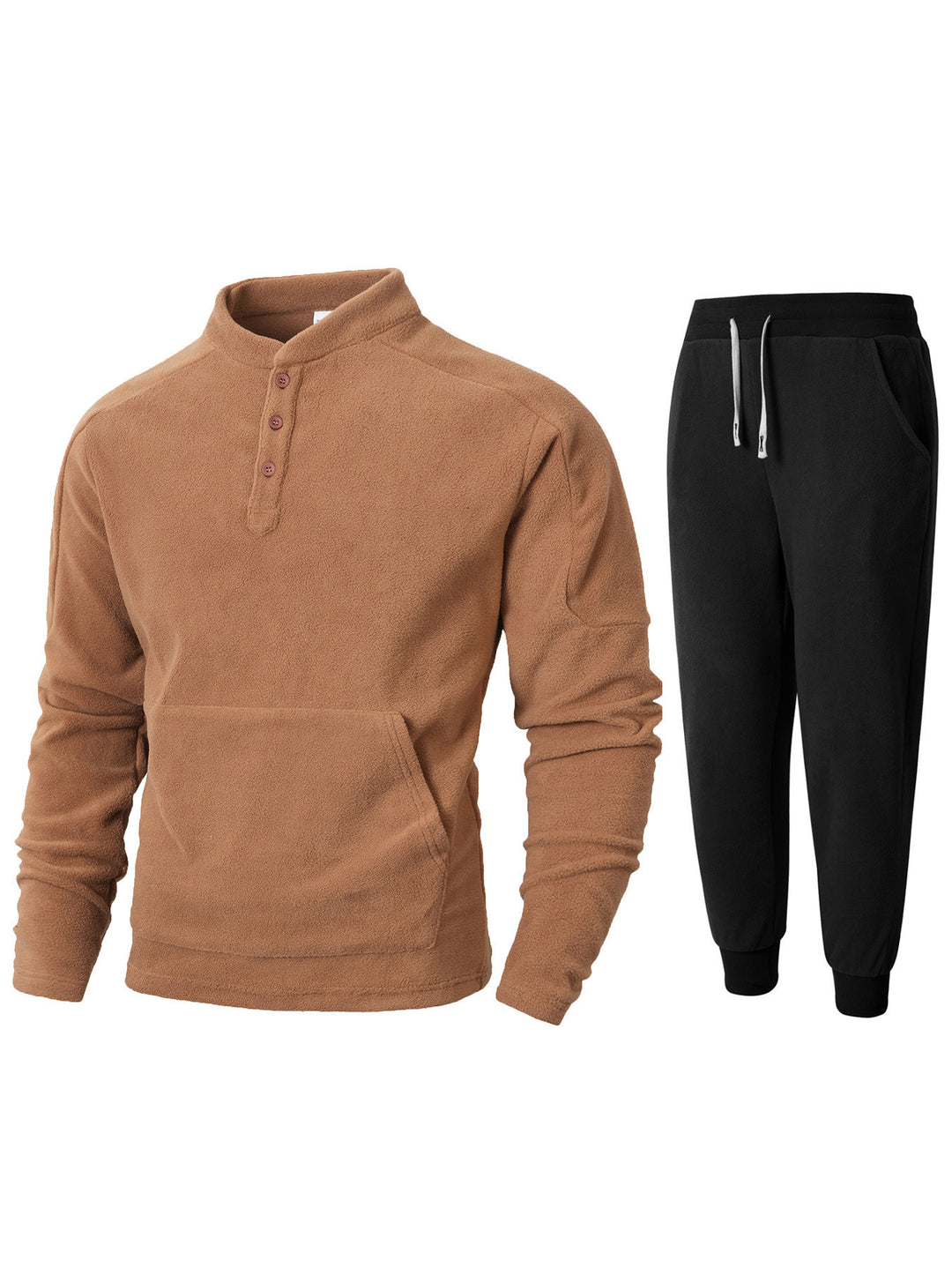 Men's fleece sweatshirt with high collar and practical side pockets Lisslune