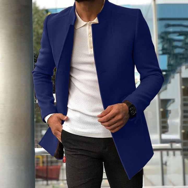 Men's modern blazer with straight cut and elegant stand-up collar Lisslune