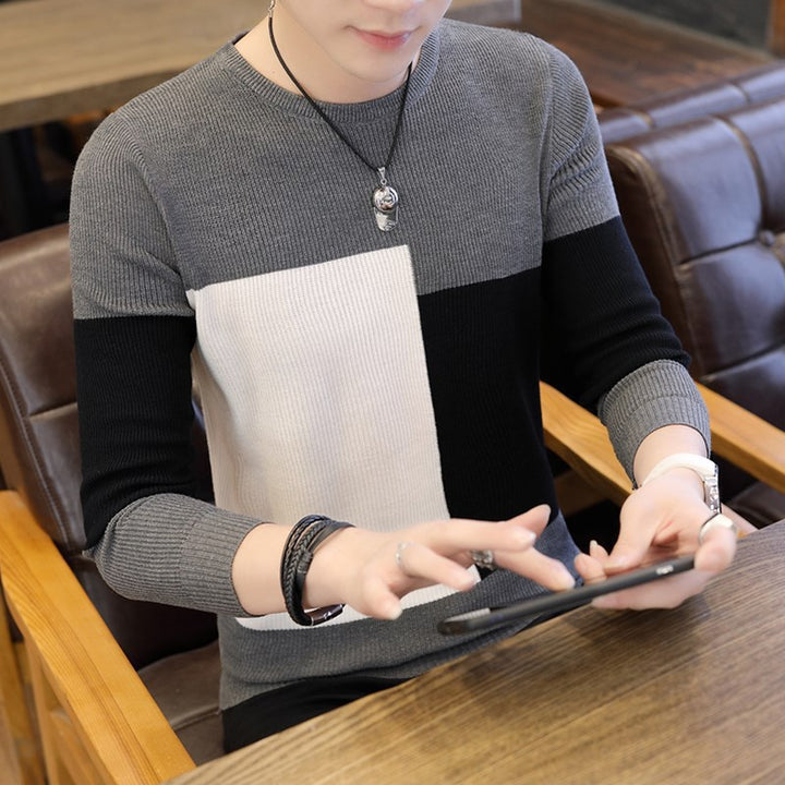 Men's fashionable sweatshirt with geometric pattern Lisslune