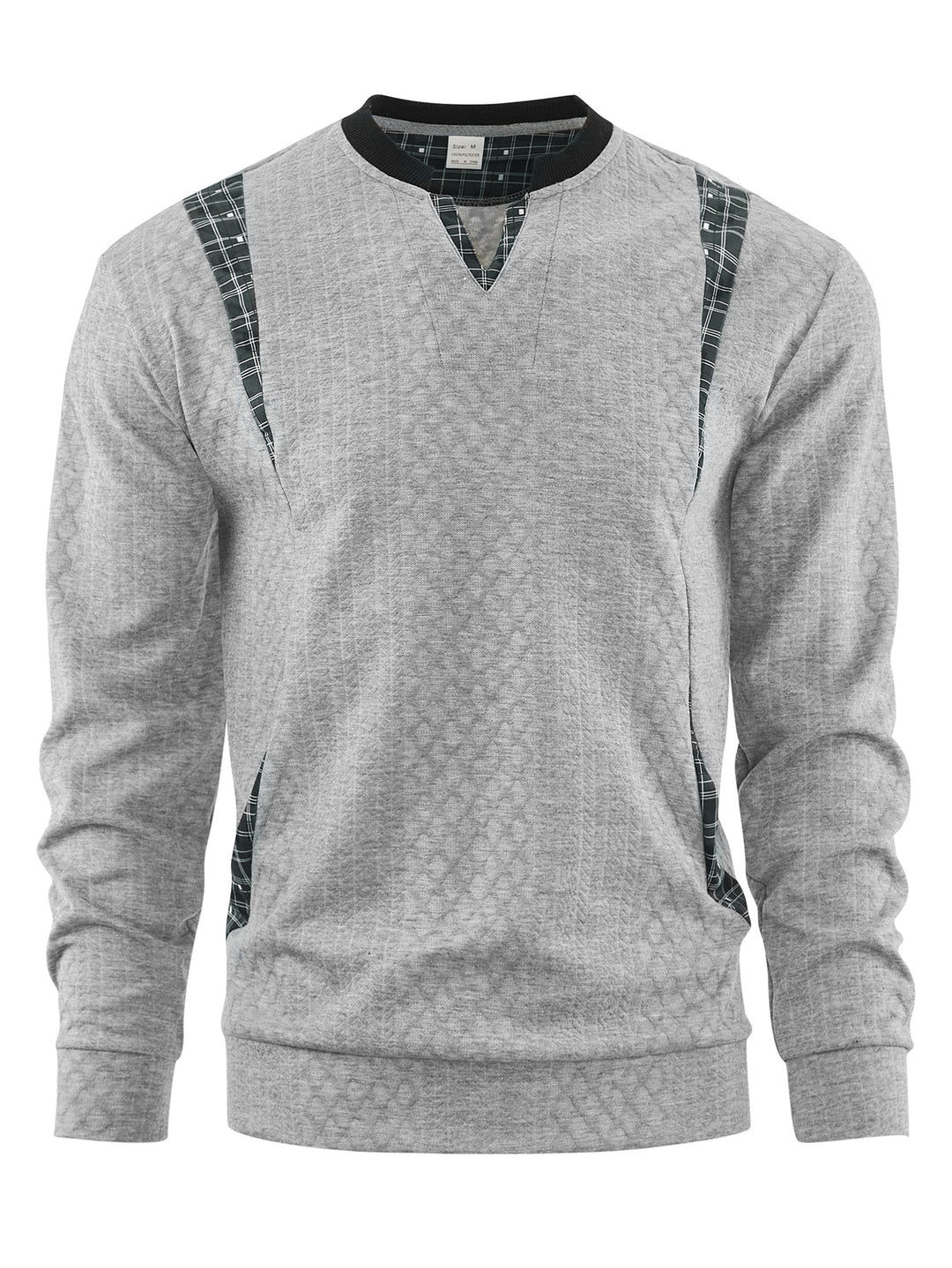 Men's knitted sweater with fashionable check elements Lisslune