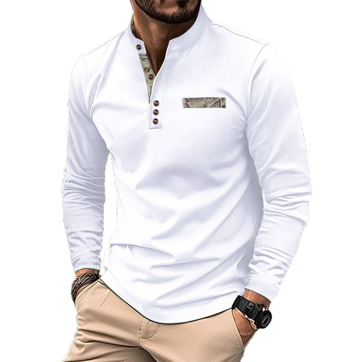 Men's Elegant Long Sleeve Shirt with Creative Collar Lisslune