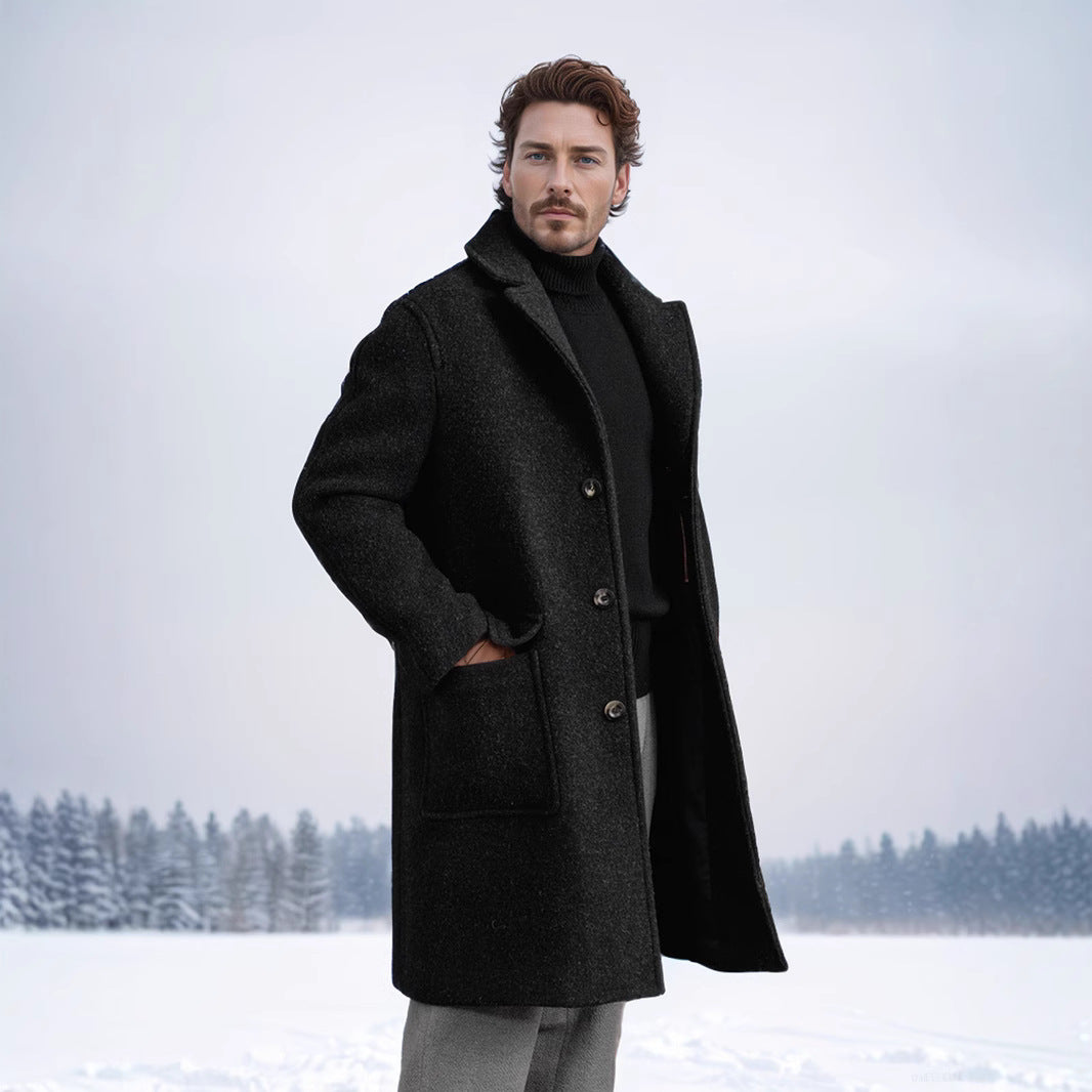Men's wool coat with classic cut Lisslune