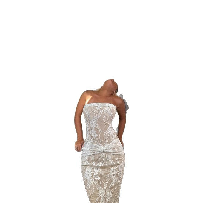 Damen Spitzenkleid mit figurformendem Design und elegantem Knotendetail Lisslune