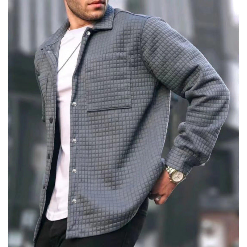 Men's quilted jacket with practical chest pocket design Lisslune