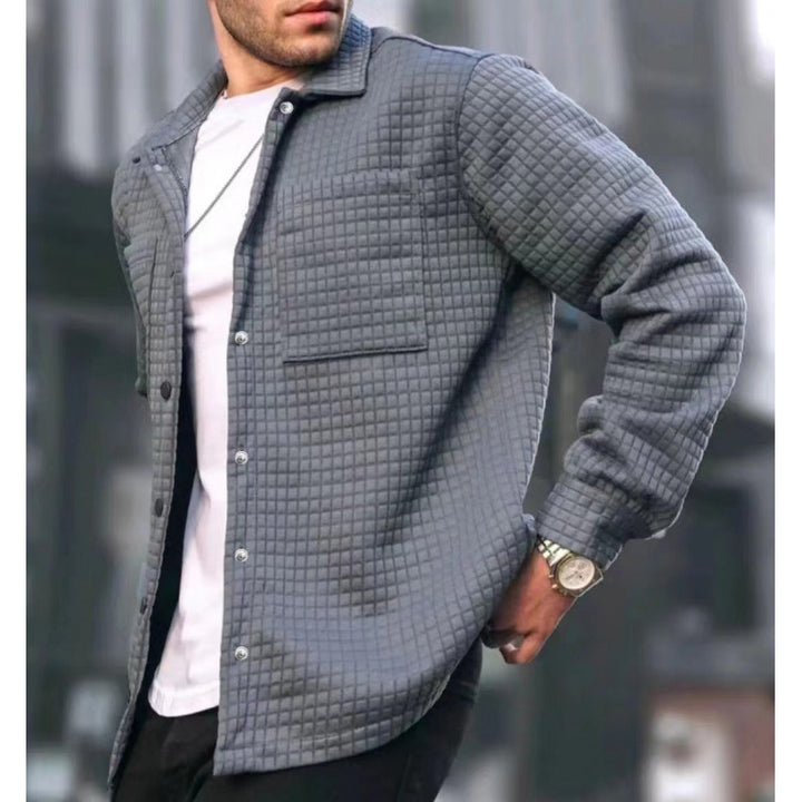 Men's quilted jacket with practical chest pocket design Lisslune