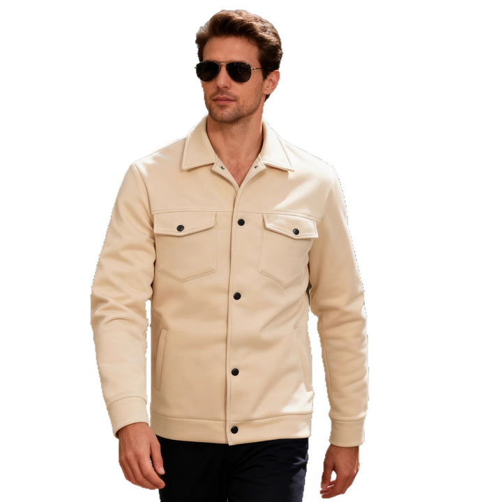 Men's fleece-lined utility jacket with practical pockets Lisslune