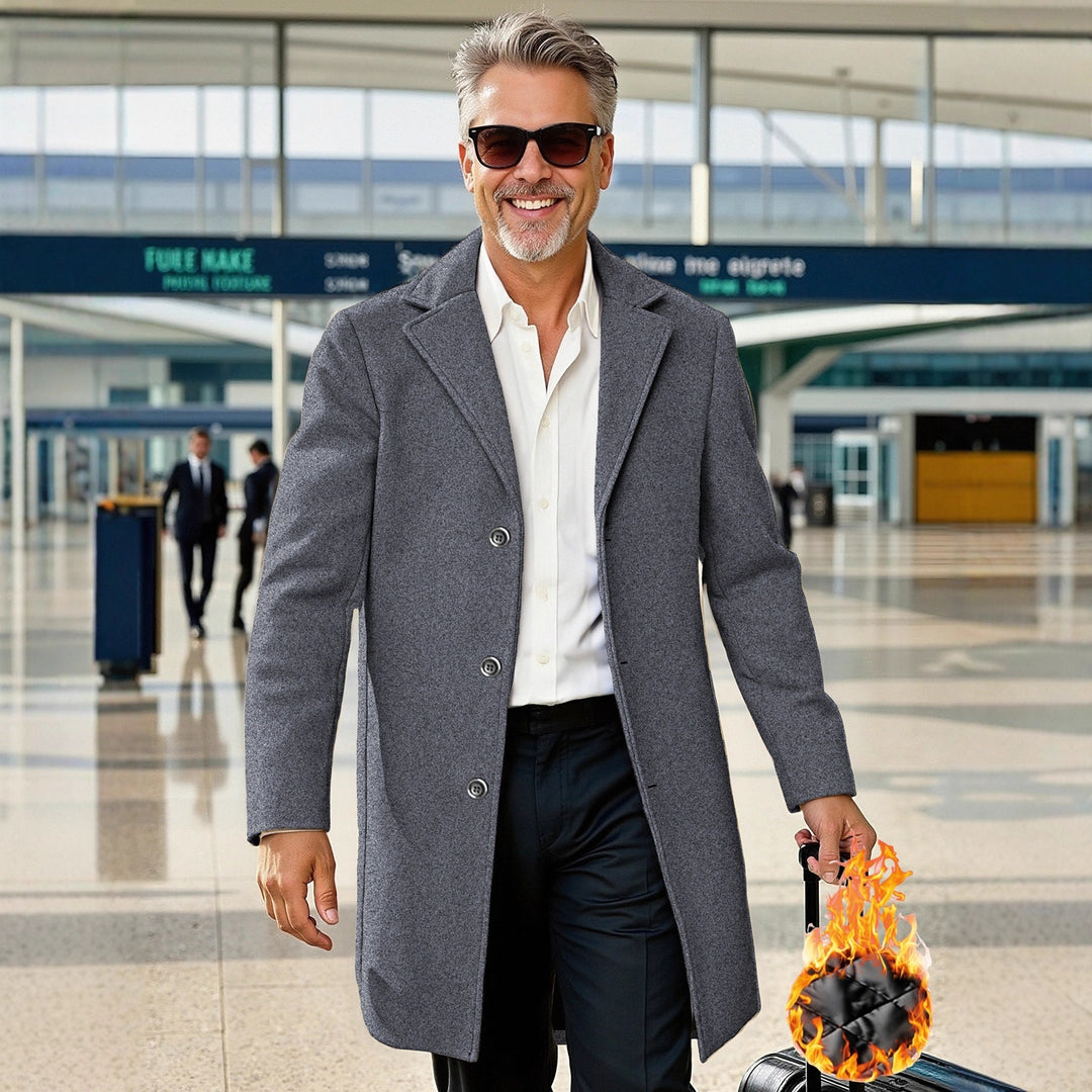 Men's elegant, tailored business double-breasted coat Lisslune