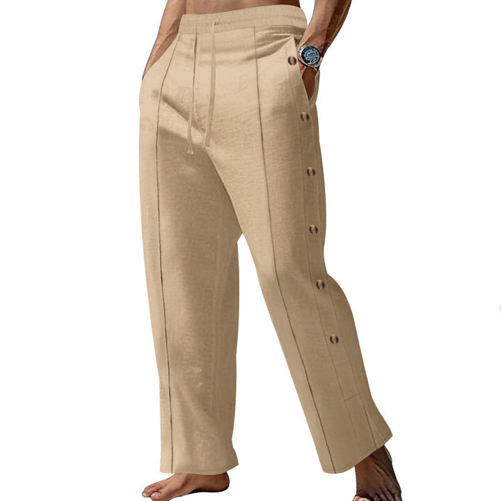 Men's elegant summer pants with side buttons Lisslune