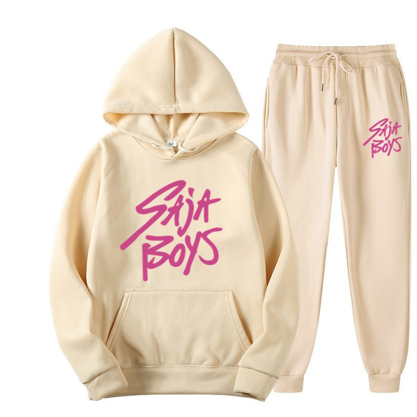 Women's hoodie and jogger set with modern graphic print Lisslune