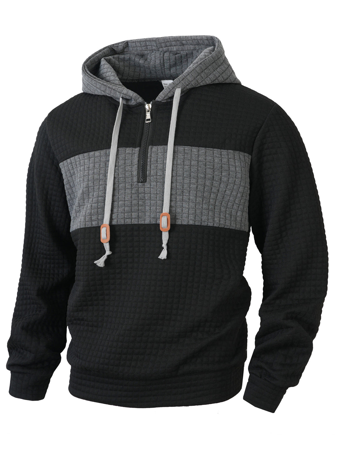 Men's hoodie with 1/4 zipper and textured design Lisslune