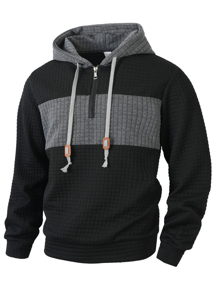 Men's hoodie with 1/4 zipper and textured design Lisslune