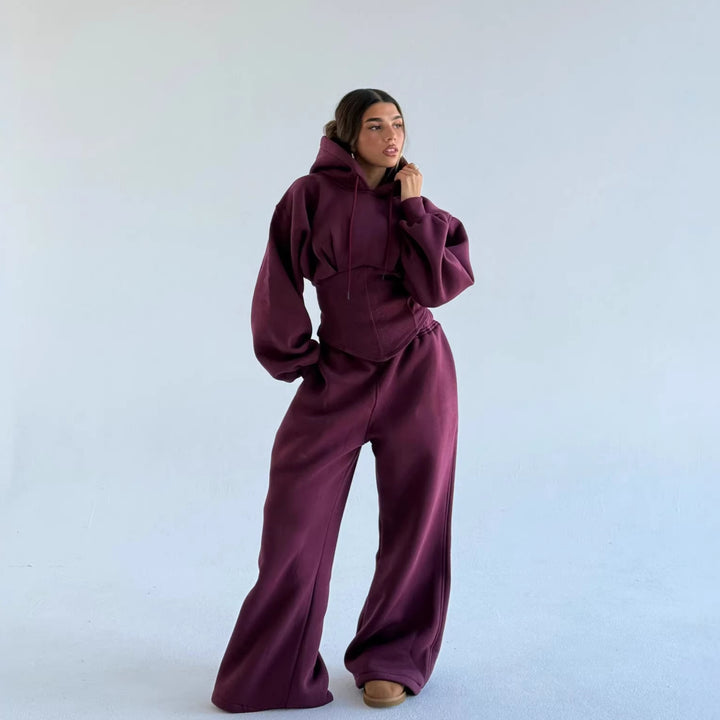 Women's Oversized Hoodie and Wide Pants Set Lisslune