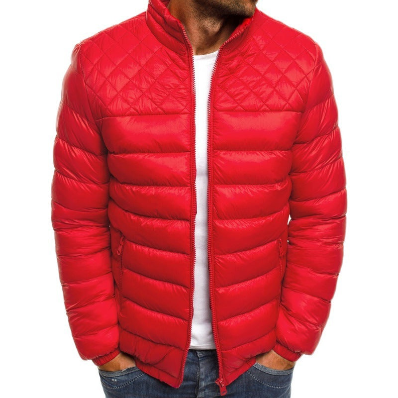 Men's quilted transitional jacket with high collar and windproof material Lisslune