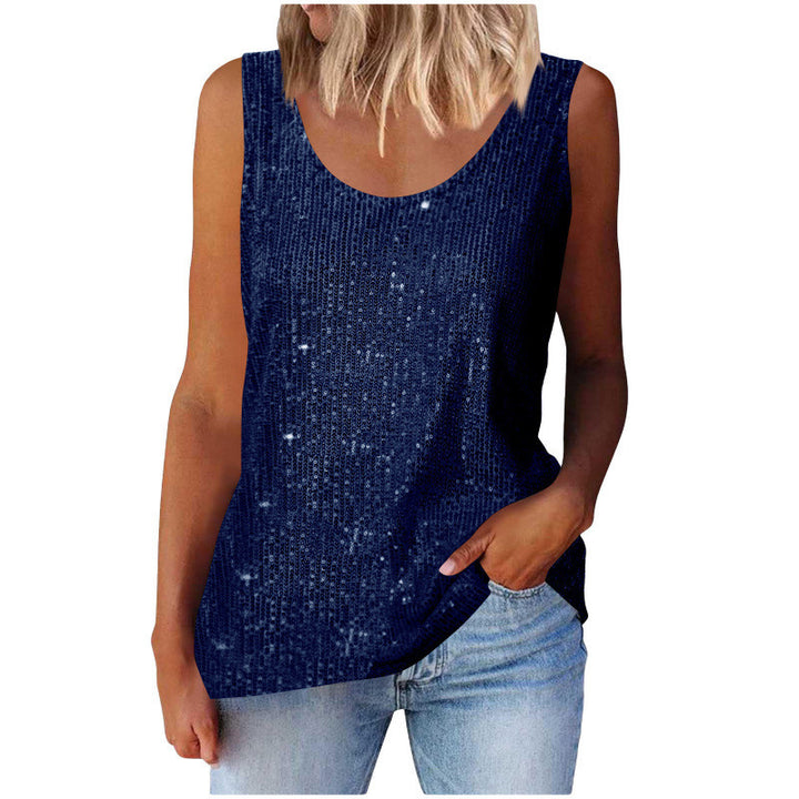 Damen glitzerndes Oberteil mit schimmerndem Stoff und figurfreundlichem Schnitt Lisslune