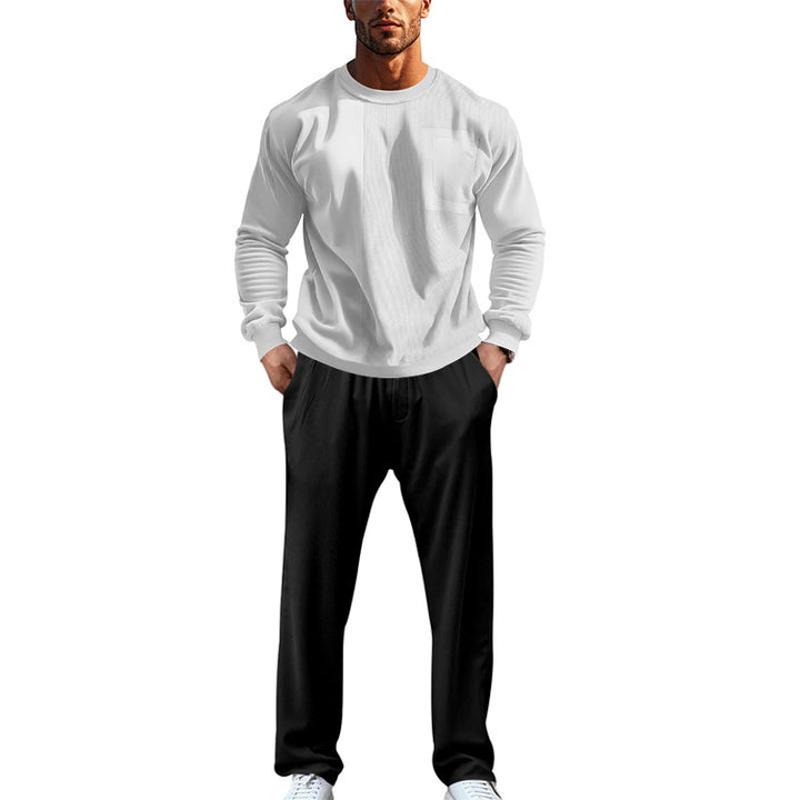 Men's comfortable and stylish casual suit with practical pockets and elastic waistband Lisslune