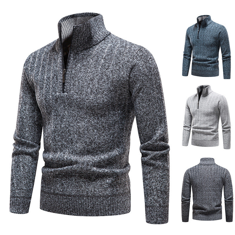 Men's trendy turtleneck sweater with zipper Lisslune