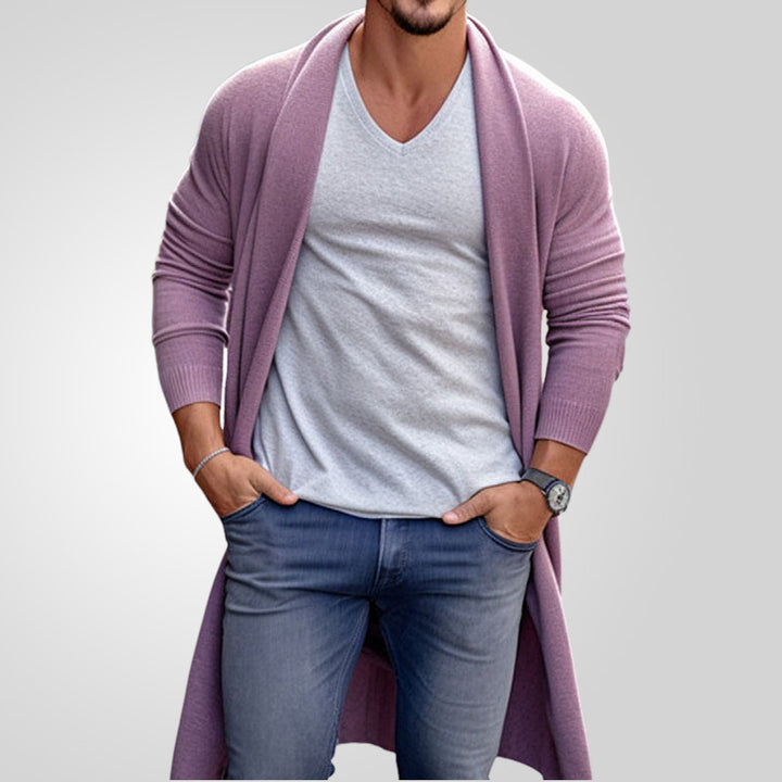 Men's casual knitwear cardigan with open cut Lisslune