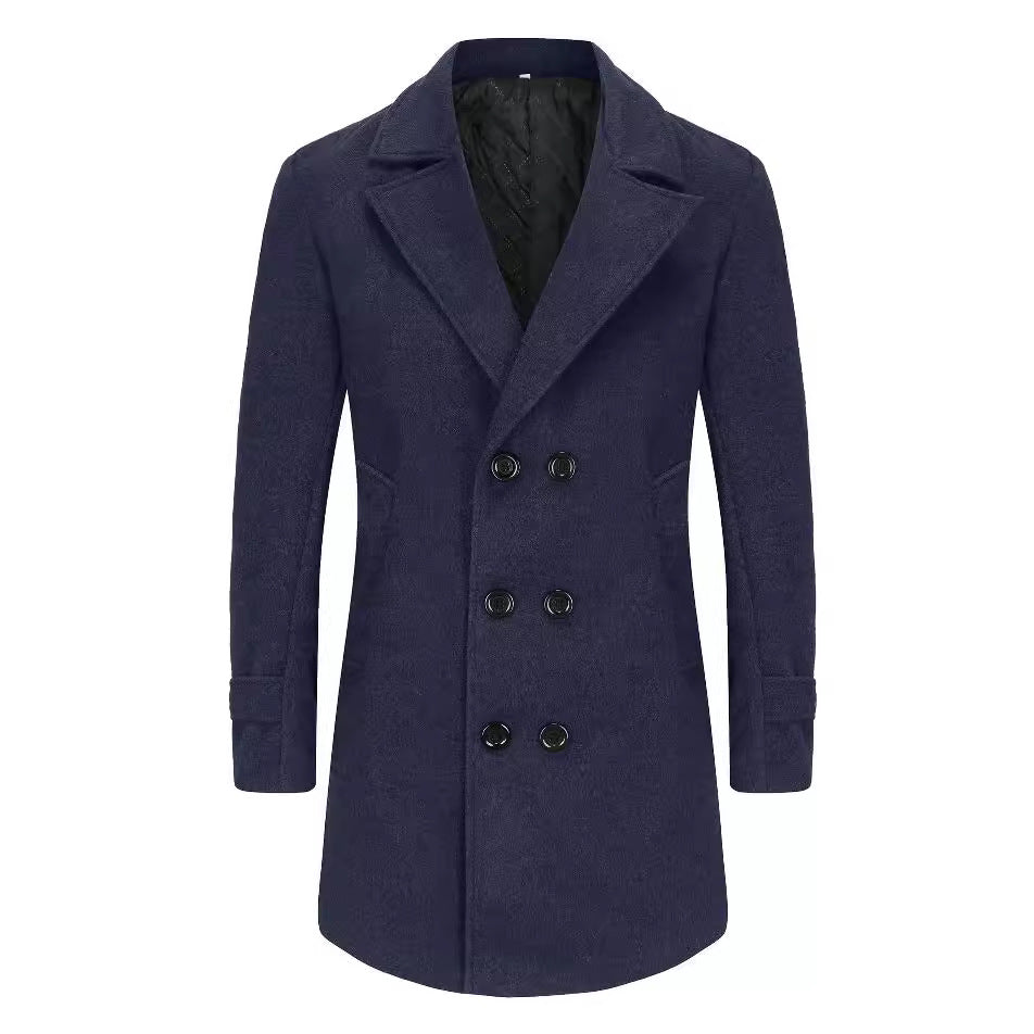 Men's stylish and elegant overcoat with double-breasted buttons Lisslune