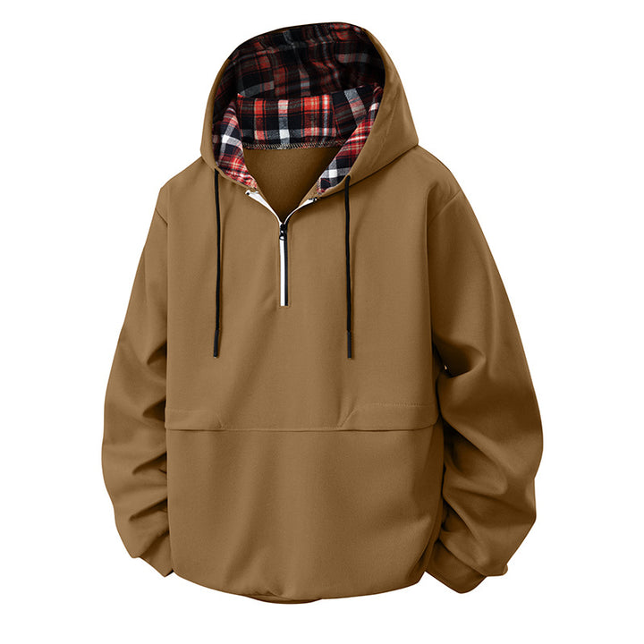 Men's functional pullover with plush lining and half zipper Lisslune